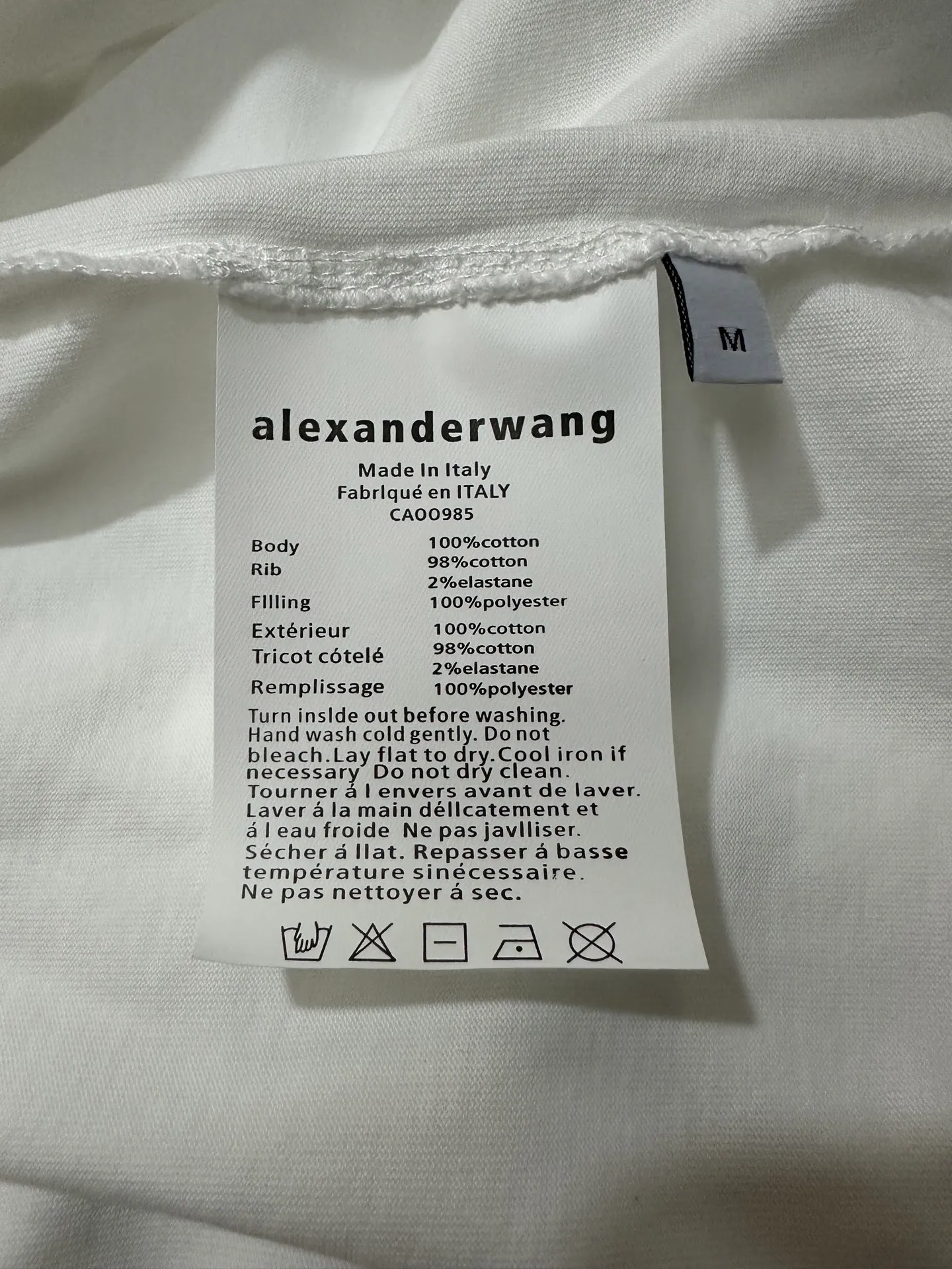 ￼ 150 Alexander wang ss 26 logo T : 16 g 32S 1*1 Same Style Color: White Size: XS S M L XL